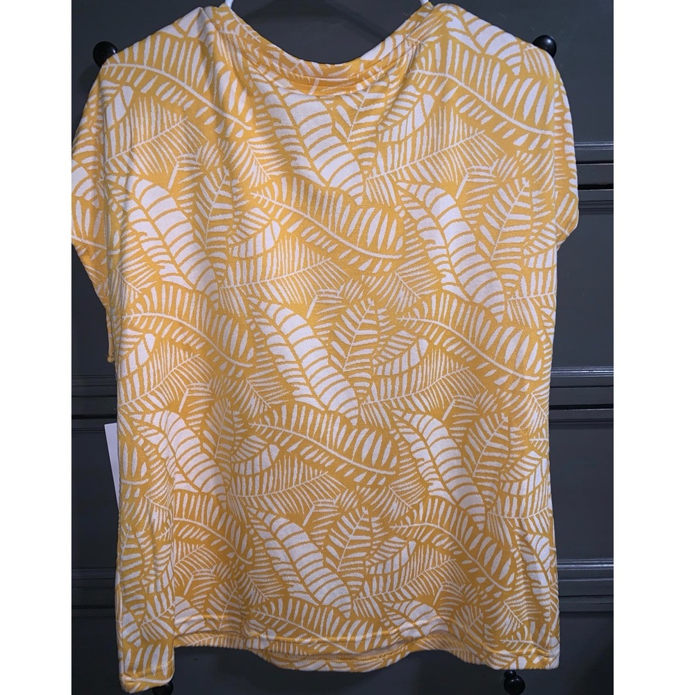 Yellow & White Leafy Blouse